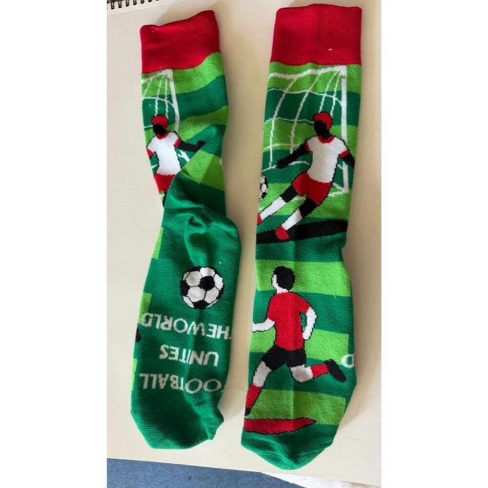 Soccer Socks Football Novelty Crew Socks Green Red Sports Fan Gift